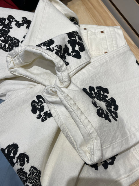 Denim Tears x Levi's Cotton Wreath 501 White Jeans 31x32