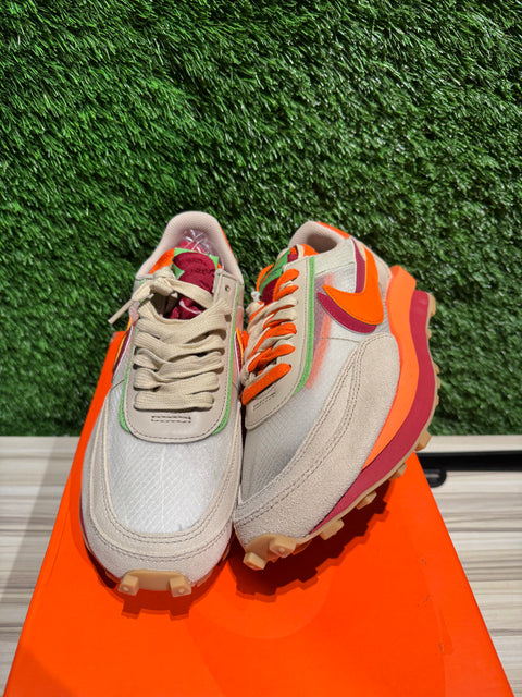 Nike LD Waffle sacai CLOT Kiss of Death Net Orange Blaze Sz 8M