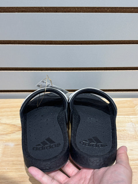 adidas Adilette Boost Slides Black White Stripes Sz 11