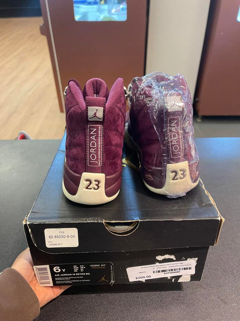 Jordan 12 Retro Bordeaux (GS) Sz 6Y/7.5W