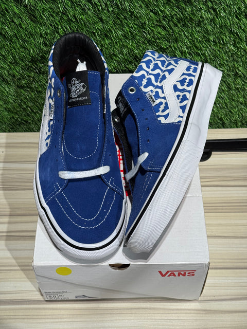 Vans Skate Grosso Mid Supreme Monogram S Logo Royal Sz 9M