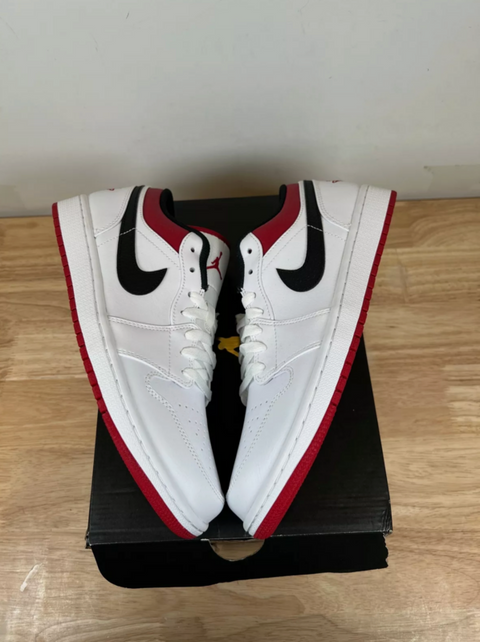 Jordan 1 Low White University Red Black Sz 10