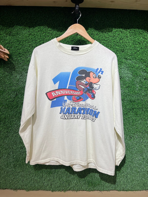 Vintage 2003 10th Anniversary Disney Marathon LS Sz L