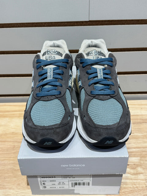 New Balance 990v3 MiUSA Kith Steel Blue Sz 6M