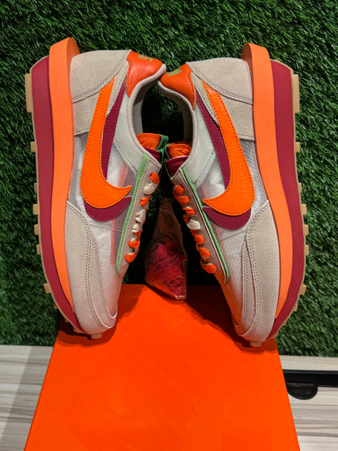 Nike LD Waffle sacai CLOT Kiss of Death Net Orange Blaze Sz 9