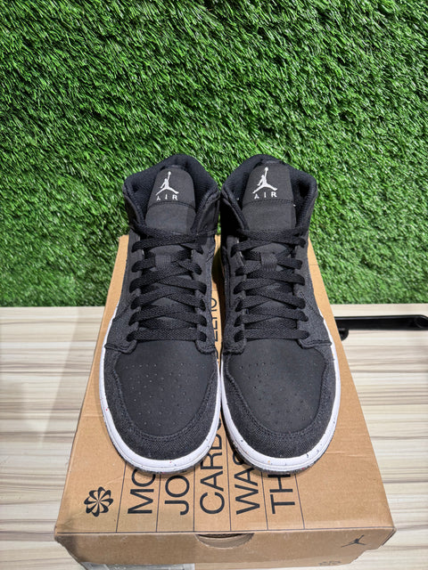 Jordan 1 Mid Crater Black Sz 10