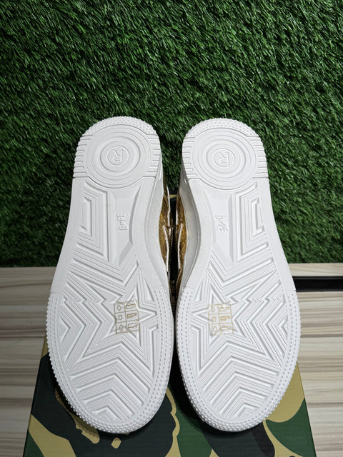 A Bathing Ape Bape Sta #5 Gold Sz 8