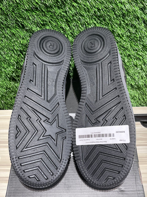 Black Grey Patent Bapesta Sz 9.5