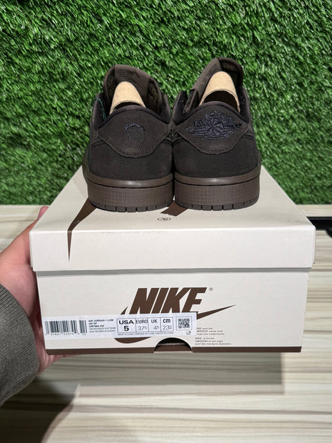 Jordan 1 Retro Low OG SP Travis Scott Velvet Brown Sz 5M/6.5W