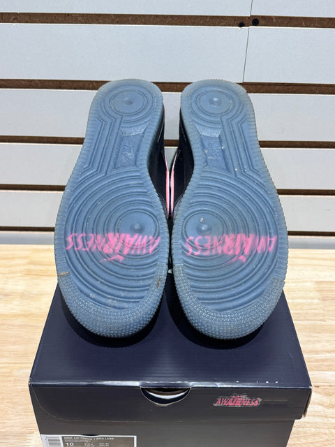Nike Air Force 1 Low Breast Cancer Awareness Black Hyper Pink Sz 10