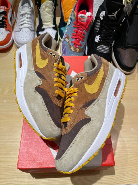 Nike Air Max 1 PRM Duck Pecan Yellow Ochre Sz 10.5