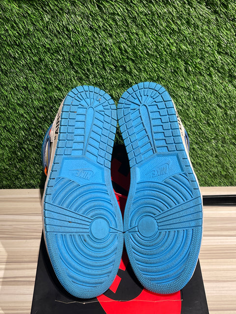 Jordan 1 Retro High Off-White University Blue Sz 9