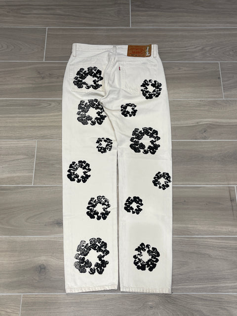 Denim Tears x Levi's Cotton Wreath 501 White Jeans 31x32