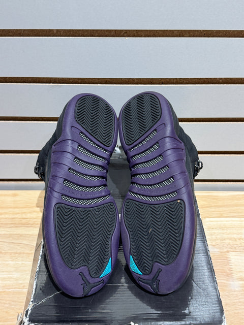 Jordan 12 Retro Black/Grand Purple/Aquamarine Sz 6.5Y