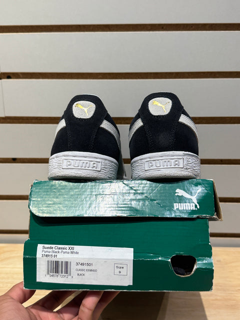 Puma Suede Classic XXI Black White Sz 9M