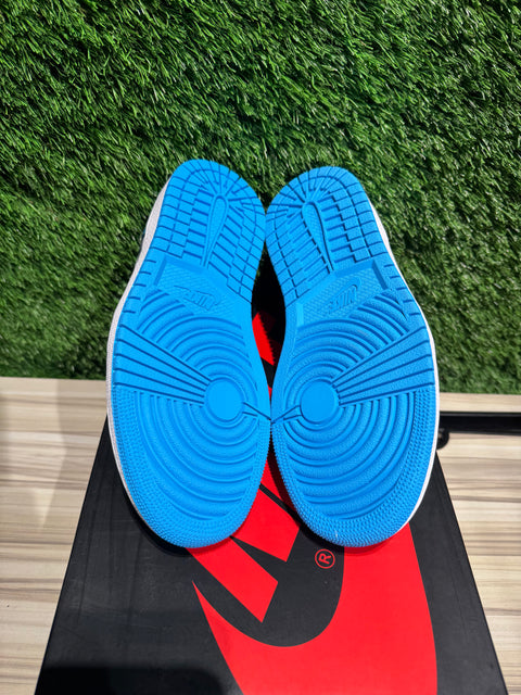 Jordan 1 Retro Low OG Black Dark Powder Blue Sz 4M