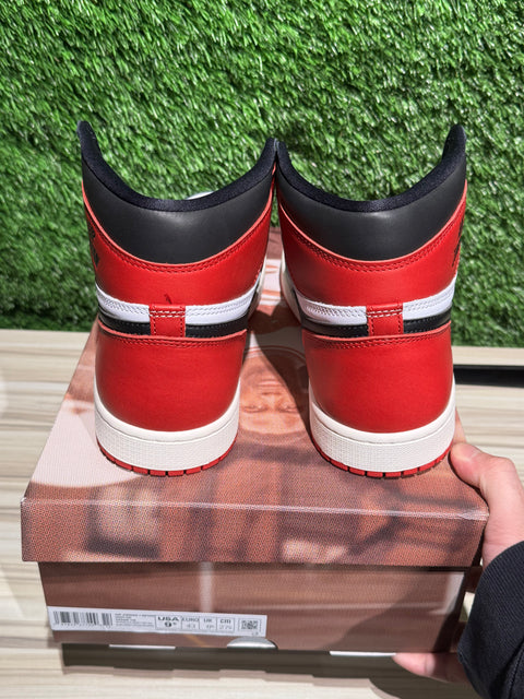 Jordan 1 Retro High OG Black Toe Reimagined Sz 9.5M