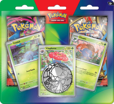 2-Pack Blister Pack (Oddish, Gloom, & Vileplume)(1x Phantasmal Flames Pack, 1x Mega Evolution Pack)