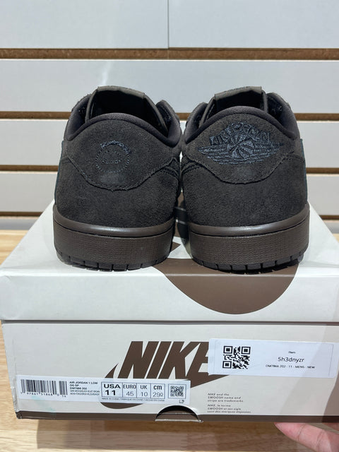 Jordan 1 Retro Low OG SP Travis Scott Velvet Brown Sz 11