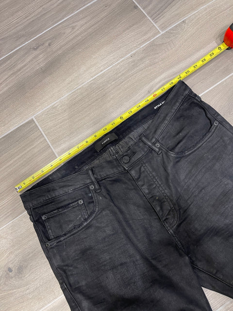 Purple Jeans Waxed Black Denim 36