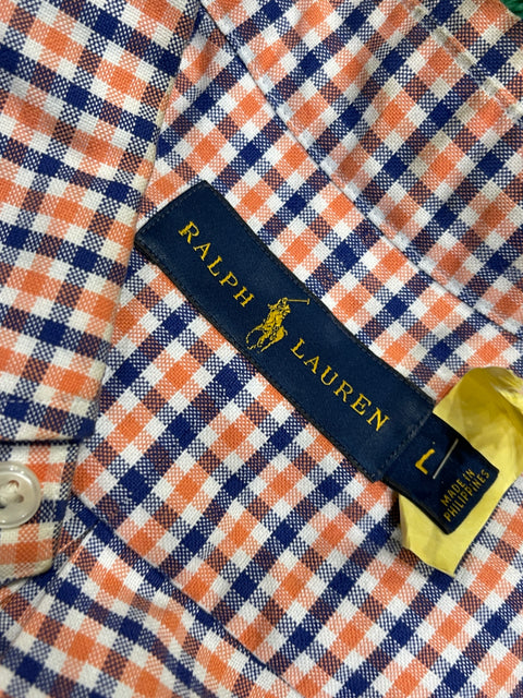 Polo Ralph Lauren Shirt Orange/Blue Checked Button Down