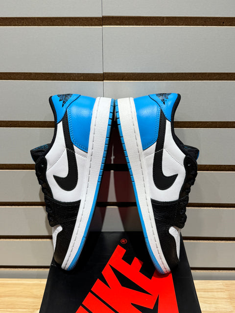 Jordan 1 Retro Low OG Black Dark Powder Blue Sz 8