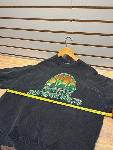 Vtg 90s Salem Seattle Super Sonics Crewneck Sz L