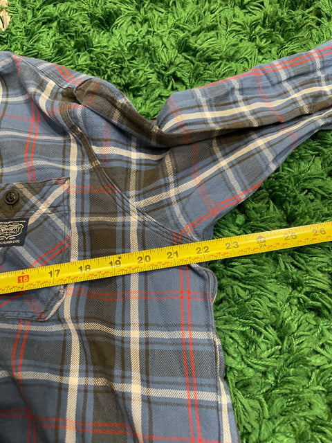 Denim & Supply Ralph Lauren Western Cat Eye Button Shirt Blue Plaid Rodeo