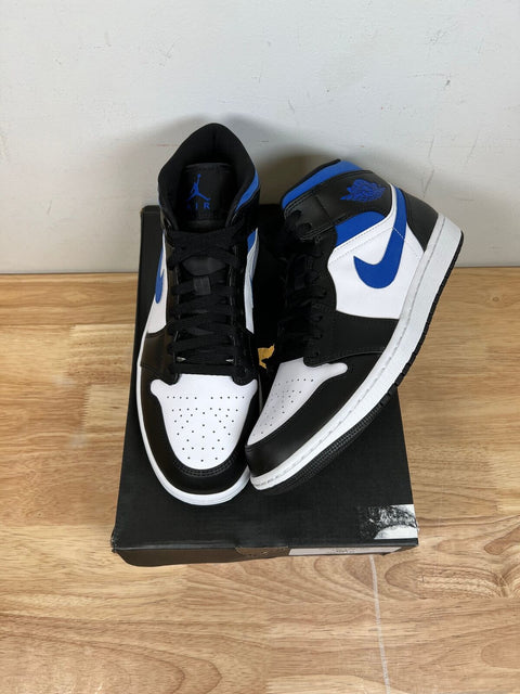 Jordan 1 Mid White Black Racer Blue