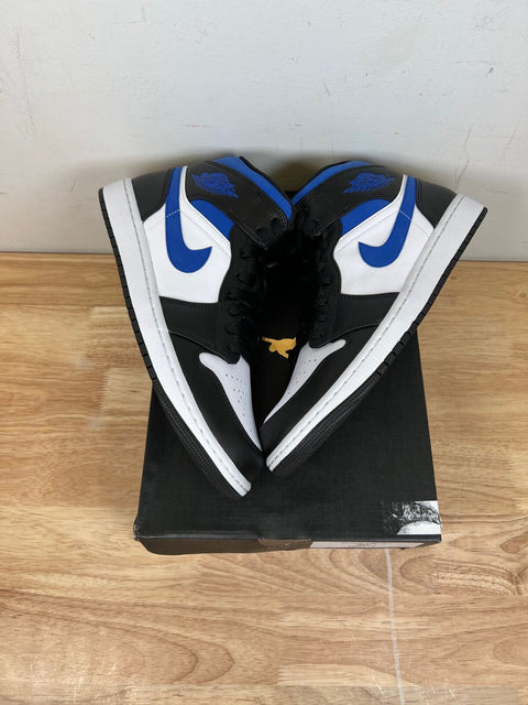 Jordan 1 Mid White Black Racer Blue