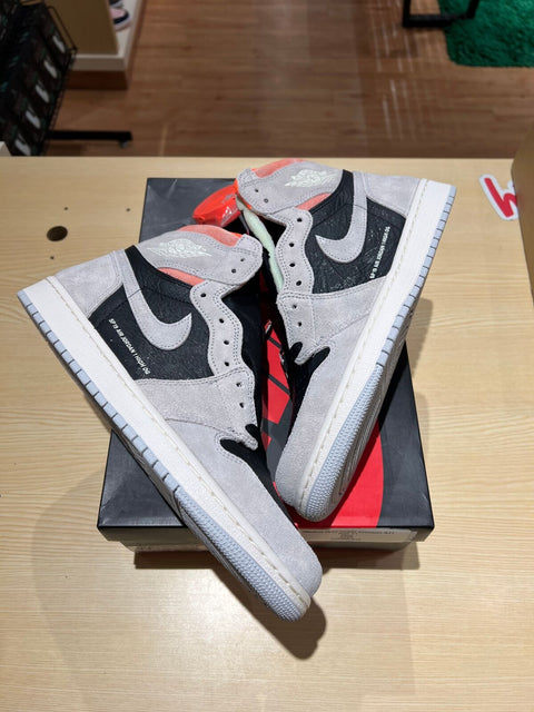 Jordan 1 Retro High Neutral Grey Hyper Crimson