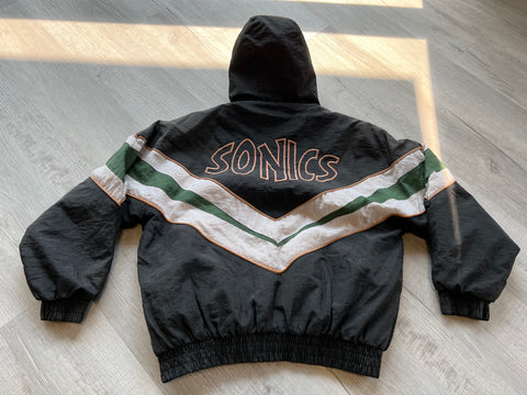 T 1994 Seattle Sonics Fans Gear Jacket Sz Medium