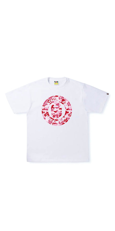 T DS White Pink BAPE ABC Single Color Busy Works Tee