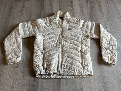 T Patagonia White Full Zip Jacket Sz L(W)