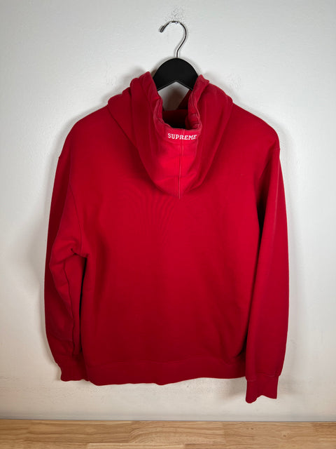 Supreme Nike Leather Appliqué Hooded Sweatshirt Red Sz M